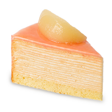 Okubo White Peach Mille Crepe (Cut Cake)